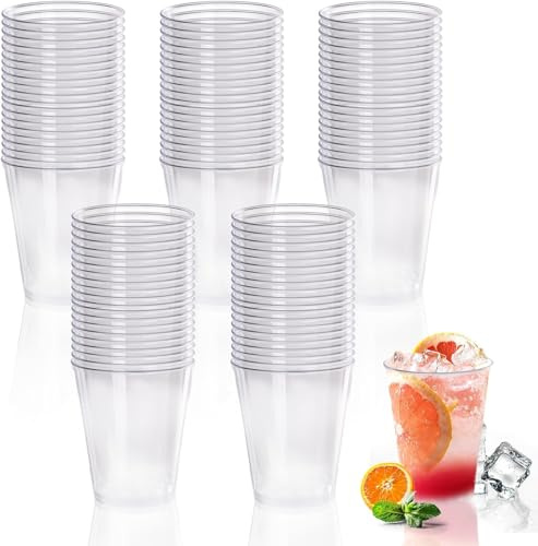 Huanmin 60Stück Plastikbecher, Wiederverwendbare 100ml Transparent Plastikbecher, Partybecher Set für Getränkepartys, Geburtstag, Hochzeit, Weihnachten (60pc 100ml)
