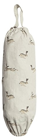 Sophie Allport Carrier Bag Holder - Hare design 100% Cotton Reusable Bags Storage
