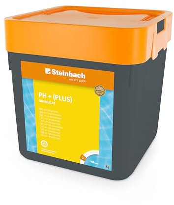 Steinbach Poolpflege pH-Plus Granulat - 0753205TV00-5 kg - Zur pH-Wert-Erhöhung im Pool - Gut löslich & staubreduziert - Für stabile Wasserwerte & bessere Desinfektionswirkung