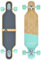 Apollo Longboard Savaii 36 Komplettboard mit High Speed ABEC Kugellagern, Drop Through Freeride Skaten Cruiser Board