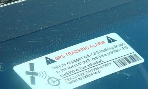 auto-badges 2 x Kfz-Warn-Aufkleber, Vinyl, selbstklebend, sehr Gute Haftung, GPS-Nachverfolgung