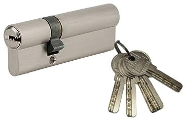 THIRARD - Cylindre de serrure à double entrée Tiger 6, 40x40mm, nickel, anti-arrachement, anti-perçage, 5 clés