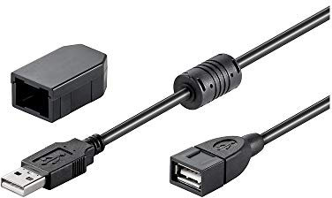 Goobay 93284 Cavo Prolunga USB Tipo A 2.0 con Clip di Sicurezza, Nero