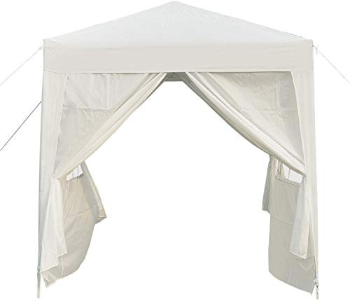 Outsunny 2 x 2 m Garden Pop Up Gazebo with Sidewalls Water Resistant White