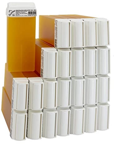 EpilWax Wachspatronen Set mit 24 Honig Warmwachspatronen zur Haarentfernung Enthaarungswachs 100 ml Roll-on Nachfüller