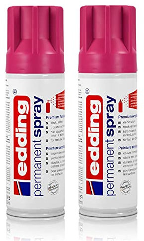 2x edding Permanent Spray telemagenta 200 ml Premium Acryllack, RAL 4010