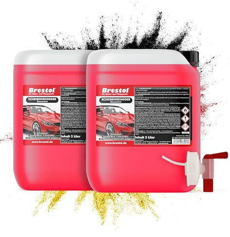 Vindruta rengörare koncentrera 10 liter + utloppskran 51 mm (gör 2000 liter redo att använda) med trevlig fräsch doft - biltvätt tillsats genomskinlig vy insektsborttagare bil