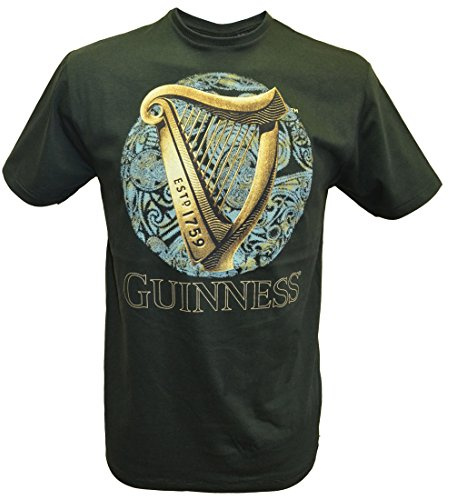 bouteille vert GUINNESS T-SHIRT AVEC IRLANDAIS Harpe modèle avec bleu CELTIQUE modèle - Vert, XX-Large