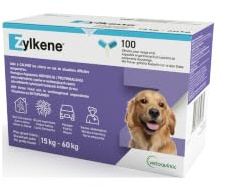 ZYLKENE® Kapseln (100 x) Zur Stressreduzierung | Ergänzungsfuttermittel für mehr Wohlbefinden in ungewohnten Situationen | Für Hunde von 15 kg - 60 kg | 450mg