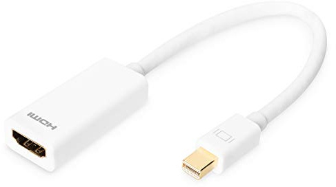 DIGITUS Mini DisplayPort Grafik Adapter, mDP zu HDMI Typ A, Full HD 60Hz 1920 x 1080 Pixel, DP++ Dual-Mode, Blisterverpackung, Weiß
