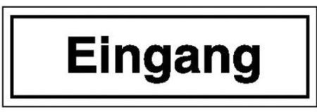 Indigos UG Aufkleber Eingang - 25x7 cm - selbstklebender Sicherheits Aufkleber für Tür oder Wand - Warnschild für Gebäude, Hotel, Büro, Firma, Haus, Praxis