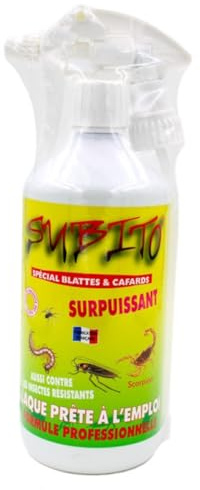 SUBITO - LAQUE INSECTICIDE DESTRUCTION CAFARDS - Efficacité Immediête - Protection Longue Durée - Application Ciblée - Usage Intérieur/Extérieur - 500ml Transparent