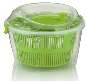 Kela Centrifugador de Ensalada con Tapa de 24,5 cm, Giro a la Izquierda y a la Derecha, escurridor de Ensalada, colador de plástico para escurridor de Ensalada o colador para Verduras, Frutas, Penne