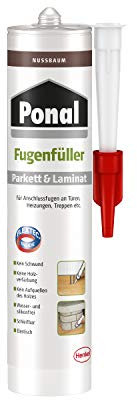 Ponal Parkett & Laminat Fugenfüller Nussbaum, elastische Fugenmasse für Anschluss- und Dehnungsfugen, lösemittel-, wasser- und silikonfreie Dichtmasse, 1x280ml Kartusche