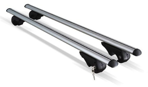 SKODA OCTAVIA/YETI/ROOMSTER/SUPERB ALUMINIUM SILVER AERO ROOF BARS/RACK FOR CAR WITH SIDE RAILS