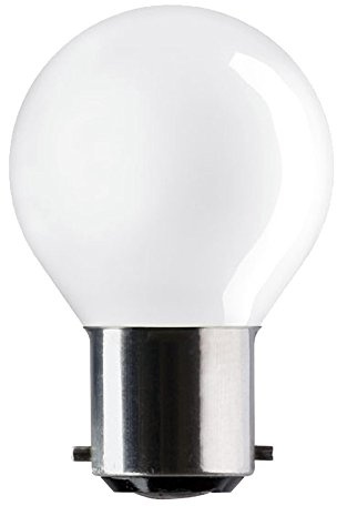 Rund 45 mm 240 V 60 W B22d Opal Rough Service