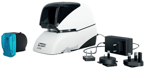 Rapid 20993411 5080e elektrisk häftapparat, ergonomisk metall- och plastkropp, silver/orange, 80 ark kapacitet