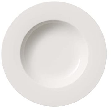 Villeroy & Boch Twist White Suppenteller, 24 cm, Premium Porzellan, Weiß