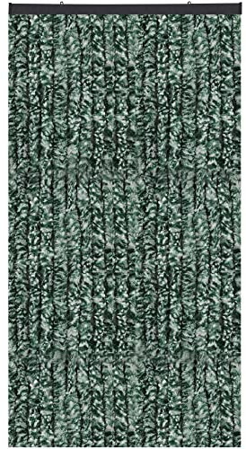 Arsvita Flauschvorhang 120x200cm (Meliert Dunkelgrün/Weiß), Perfekter Insekten- und Sichtschutz für Ihre Balkon- und Terrassentür, viele Farben