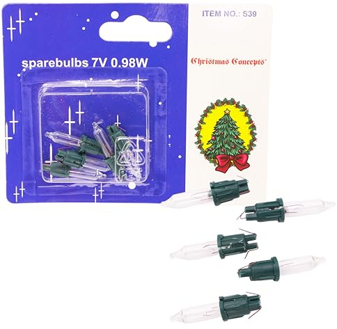5 Clear Push in Spare Bulbs for Fariy Lights. 7v 0.98w 0.14a