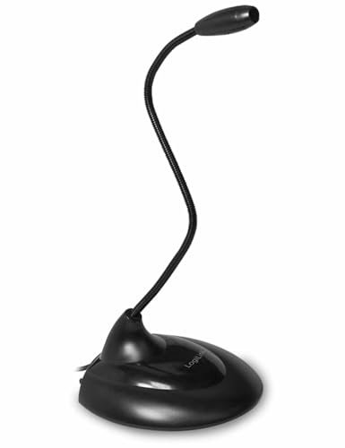LogiLink, HS0047, MICROFONO MULTIMEDIA CON BASE DA TAVOLO PER PC, nero