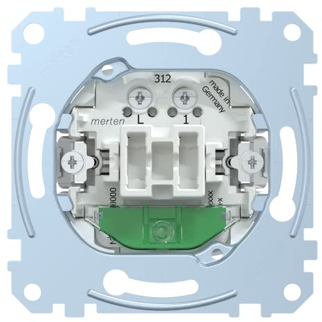 Schneider Electric Merten Schalter-Einsatz, 1-polig, MEG3506-0000 | Für Aus-/Wechsel-Kontrollschalter, zum Einbau von Schalter und Steckdose, 16AX, AC 250V, Schraub-Liftklemmen, Unterputz