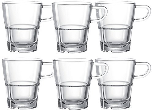 LEONARDO HOME Tasse Senso 6-er Set, 250 ml, Kaffee-Tasse, Henkel-Becher, stapelbar, mikrowellengeeignet ,014649