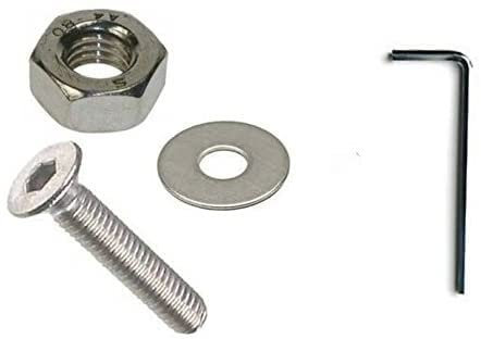 AHC 6mm Countersunk Bolts M6 x 40mm (Including Head) A2 Stainless Steel Socket/Allen Head Csk Bolt/Screws (10 Pack) Free Washers Nuts and Hex Key