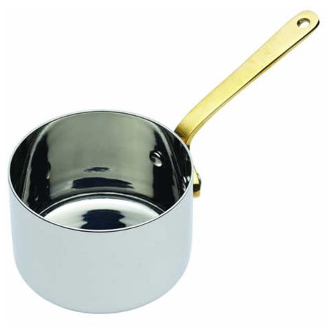 MasterClass Professional Stainless Steel Mini Saucepan / Sauce Serving Pot, 6.5 cm (2.5), Silver