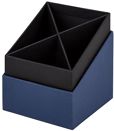 Rössler SOHO Stifteköcher | Stifte Organizer | Stiftehalter Schreibtisch | Büro Organizer | Schreibtisch Zubehör | Büro Zubehör | 86 x 86 x 100 mm | 1 Stück | Farbe: Blau | Navy | Stiftehalter für Schreibtisch und Büro, zur Aufbewahrung von Stiften, Markern und Schreibzubehör