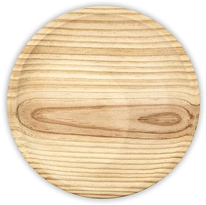 Fackelmann Plato de Madera para Pulpo a la Gallega, Plato para Servir Jamón, Embutido y Queso, Diámetro 22 cm, Madera de Haya, Lavar a Mano, Color Natural, 1 ud.