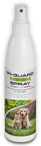 SLAIS Srl Pi-Guard Spray per Cani e Gatti con Olio di Neem 250ml - Protezione Naturale e Igiene del Manto - Formula Delicata e Senza Risciacquo - Facile e Veloce da Applicare