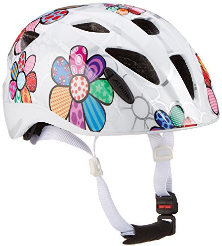 ALPINA XIMO - Leichter, Sicherer & Bruchfester Fahrradhelm Mit LED-Licht Für Kinder, White Flower, 49-54 cm