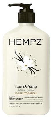 Hempz Age-Defy Body and Hand Lotion for Dry Skin, for Cracked & Crepey Skin, Quick Absorption Moisturizer, Large 17 oz
