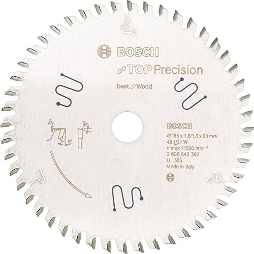 BOSCH Kreissägeblatt Top Precision Best für Multi Material 165 x 20 x 1,8 mm, 56, 2608642387