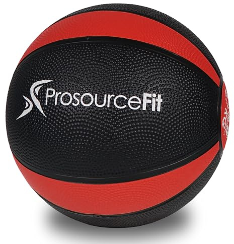 ProsourceFit Weighted Rubber Medicine Ball for Full Body Workouts, 10 lb