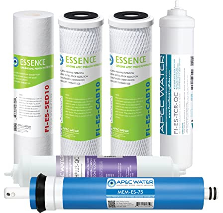 APEC Water Systems FILTER-MAX-ESPH 75 GPD Complete Replacement Filter Set for ESSENCE Series Alkaline Reverse Osmosis Water Filter System