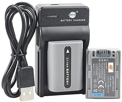 DSTE NP-FP50 Li-ION Batterie (2-Pack) et Chargeur USB Costume Compatible pour Sony DCR-DVD103, DCR-DVD105, DCR-DVD203, DCR-DVD205, DCR-DVD305, DCR-DVD92, DCR-HC20