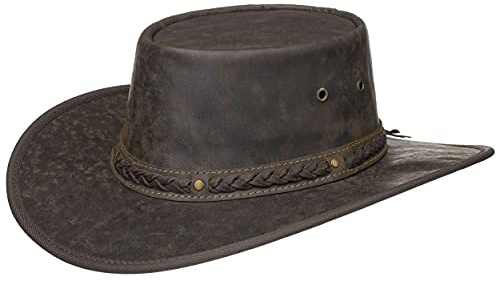 Barmah Squashy Crackle Kangaroo traveller utomhushatt rullhatt (M (56–57 cm) – brun), BRUN, 56-57