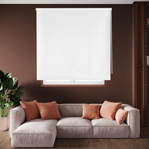 Blindecor Draco | Rollo verdunkelung - Ekrü, 140 x 175 cm (BxH) | Stoffgröße 137 x 170 cm. Thermorollo für fenster