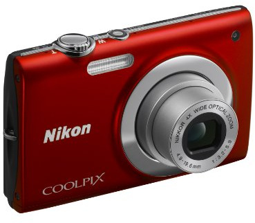 Nikon Coolpix S2500 Digital Camera - Red (12MP, 4x Optical Zoom) 2.7 inch LCD