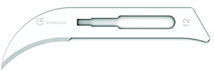 GIMA - Sterile Einwegklinge, aus Edelstahl, Nr. 12, Packung à 100, 27022
