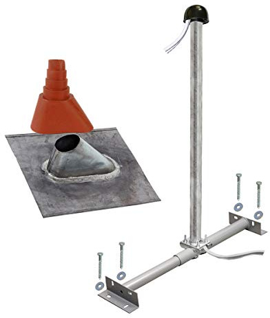 Premium X Basic Dachsparrenhalter-Montageset 100cm Mast Sparrenhalter für Satellitenschüssel SAT Antenne Montagezubehör