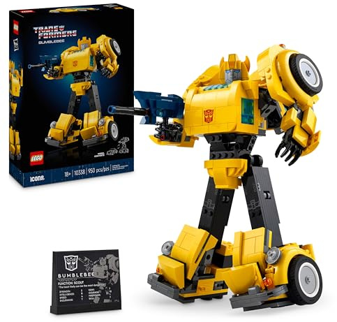 LEGO Icons Transformers Bumblebee Action Figure Building Set, Collectible Robot Model Kit for Adults to Build, Converts to Vehicle Mode, Gifts for Men, Women, Him, Her and Sci-Fi Fans 10338