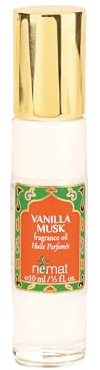 Vanilla Musk Perfume Oil Roll-On - Vanilla Fragrance Oil Roller (No Alcohol) Perfumes for Women and Men by Nemat Fragrances, 10 ml / 0.33 fl Oz