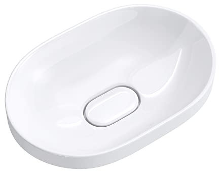 Mai & Mai Lavabo da Incasso 59X39.5X18.5cm, Lavabo Sottopiano in Ceramica Lavandino Bagno Ovale Nano Rivestimenti inclusi, Bianco, Brüssel5006A