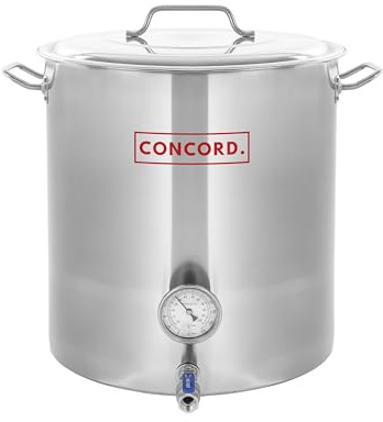CONCORD Stainless Steel Home Brew Kettle Stock Pot (Weldless Fittings) (80 QT/ 20 Gal)