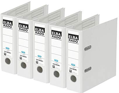 ELBA Ordner rado plast, A5 hoch, 75 mm, Karton PVC weiß 5