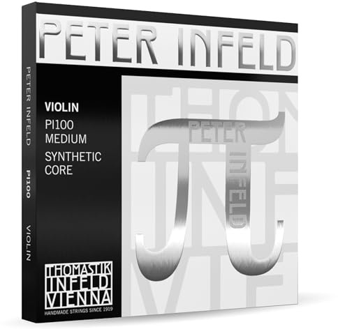 Thomastik-Infeld Peter Infeld Violin String Set, 4/4 Size, Medium Tension - PI100 - Synthetic Core A, D, G with Platinum Plated E - Outstanding Projection & Playability, Wide Range of Sound Colors