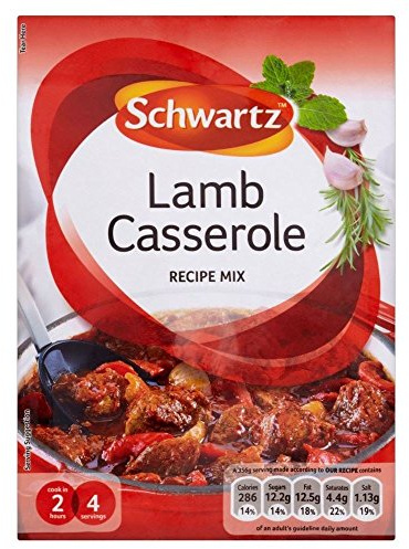 Schwartz Lamb Casserole Recipe Mix (35g) - Pack of 6